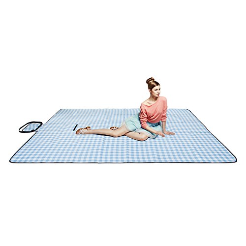 Extra Large Outdoor Picnic Blanket with Waterproof Backing 90 X 80" (200 X 200CM) 3-Layer, Oversized Soft Fleece Material Tent Mat, Camping Mat, Perfect for Beach, Picnic and Travel