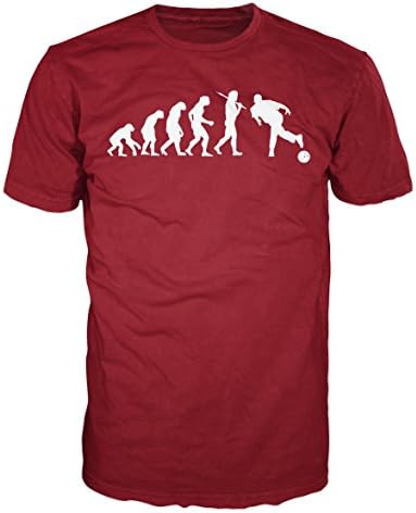 Bowling Player Evolution Funny T-shirt (XL, Brick Red)