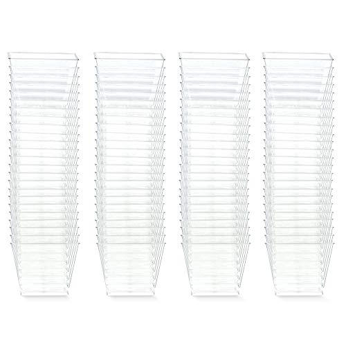 3oz. Mini Dessert Cups, 100-pack - Clear Plastic Square Cups - Small Disposable Shooters for Tasting Parfait, Fruit, Cake, Ice Cream, Sauces, Jelly Shots & Appetizers, Parties, Catering & Restaurants