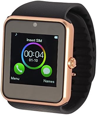 Luckiness Smartwatch with Bluetooth for Android 4.2 and above / Hands free Call Reminder Smartwatch Camera Compatible with Android Smart Phones such as Samsung HTC LG and iPhone5s/6/6s/7, Rosegold
