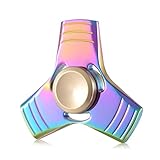 Evermarket New EDC Hand Spinner Metal Fidget ADHD Focus Toy Ultra Durable High Speed Anxiety Relief Toys,Rainbow Color