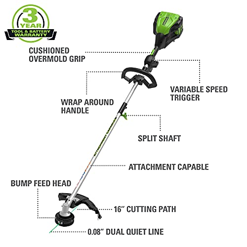 Greenworks Pro 80V 16 inch Cordless String Trimmer (Attachment Capable