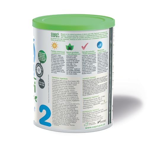 Capricare Whole Goat Milk Powder Baby Formula Stage 2 – Nutritional Baby Essentials, No Added Palm Oil, Soybean Oil, GMOs, Glucose, Refined Sugars, Corn Maltodextrin – 6 Months & Above, 800g
