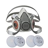 3M 6100 Small Half Mask Reusable Respirator with Adjustable Straps, with 2 Pairs of 3M 2071 Filters - Size Small 6100/07024