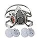 3M 6100 Small Half Mask Reusable Respirator with Adjustable Straps, with 2 Pairs of 3M 2071 Filters - Size Small 6100/07024