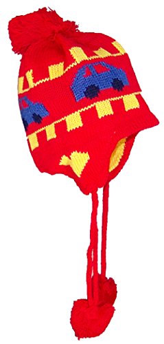 Best Winter Hats Baby/Infant Cars Design Fleece Lined Ear Flap Hat (One Size) - Red