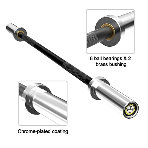 POWER GUIDANCE Chrome Olympic Barbell Bar, Weight Bar for lifting, Hip