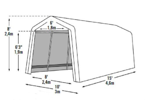 Bestmart INC 10x15ft Heavy Duty Beige Carport Portable Garage Storage Shed Canopy - Thumbnail 6