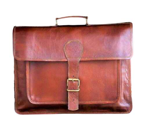 15 Inch Leather Laptop Messenger Briefcase Bag for Men and Women by Mehai Exports