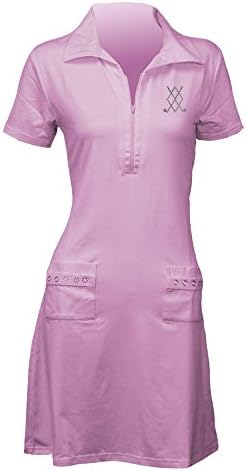 Titania Golf Women's Moisture Wicking Golf Dress in Soft Pink (X-Large, Soft Pink with Argyle Clubs)