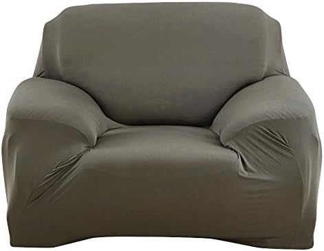 Scorpiuse Stretch Sofa Cover 1-Piece Polyester Spandex Fabric 3 Cushion Couch Slipcover (Chair, Grey Green)