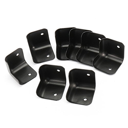 HITSAN 8pcs Black Hard Steel Guitar Amp Amplifier Speaker Cabinet Corners Protector One Piece