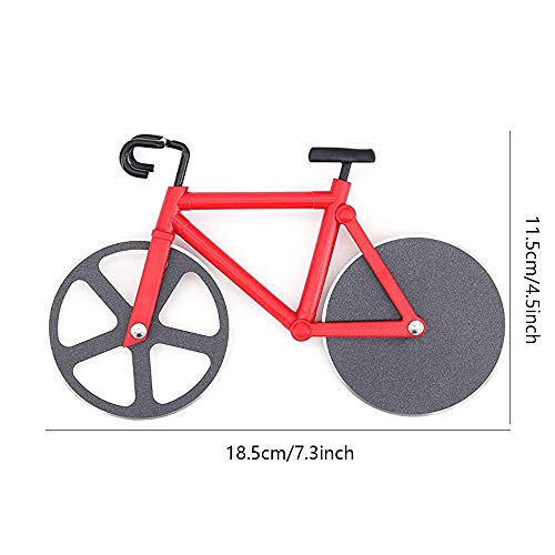 ShawFly Fiets Pizza Cutter RVS Roller Pizza Cutter, met Scherp Blade, Creatieve Keuken Gereedschap (rood) - Afbeelding 5