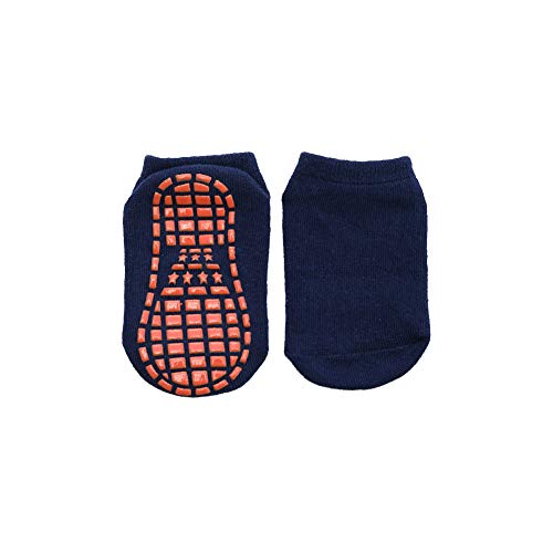 Esaroll Toddler Socks Boys with Grips 2t 3t 4t 5t Non Slip Trampoline Socks for Kids Black Navy Blue