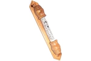 Holy Land Market Mezuzah - Olivewood Sealed Scroll - 7.5 inches