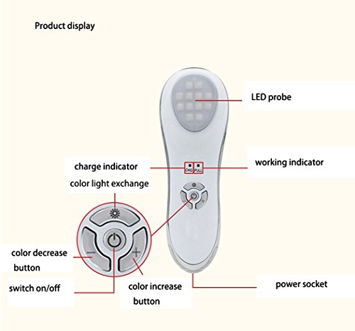 Facial Massager 6 Light Therapy Treatment Facial Beauty Skin Care Photon Therapy Vibration Massager For Whitening, Exfoliating,Pimple Zit Extractor All Skin Care