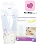 Direct-Pump Breastmilk Storage Bags with BreastMilk Management App by Love Baby, 50 Count