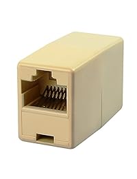 Insten Ethernet RJ45 Coupler adaptador de conector, color beige claro