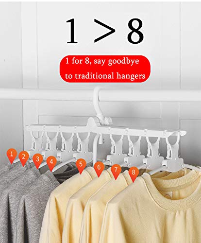Gemazon Collection Magic Multi Folding Clothes Hangers - Non Slip Plastic Drying Rack, Space Saving with 360 Degree Swivel HookÂ 