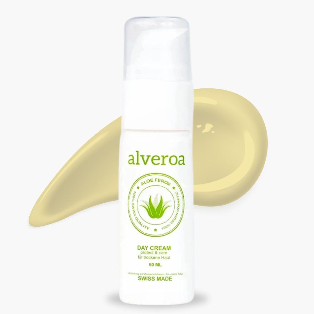 Alveroa DAY Cream | The Comparison Winner | Natural Aloe Vera Cream | Anti-Ageing | Natural Cosmetics | Aloe Vera Cream Face Cream | Moisturising Cream Face Cream | Normal & Oily Skin | 50 ml
