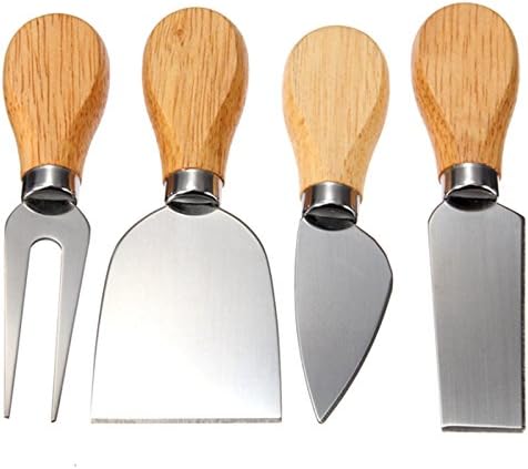ETGtek 4 Pcs Set Cheese Knives with Wood Handle Steel Stainless Cheese Slicer Cheese Cutter