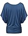 TWINTH Dolman Drape Tunic Plus Size Side Shirring Loose Fit Short Sleeve Top T-Shirts