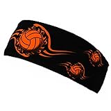 SVF Neon Tribal Volleyball Headbands (Black/Neon Orange, One Size )