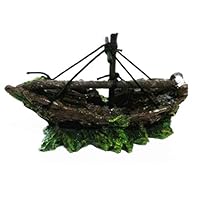 Eaarliyam Simulation Pirate Boat Mini Rotten Pirate Boat Aquarium Small Fish Tank Landscape Decoration Sunken Ship Shaped Desk Ornament