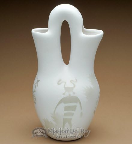 Navajo Clay Pottery Wedding Vase 10" - Anasazi
