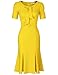 JUESE Women's 50s 60s Formal or Casual Party Pencil Dress (XL,Yellow)