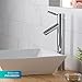 KRAUS 16-inch Square White Porcelain Ceramic Bathroom Vessel Sink and Sheven Faucet Combo Set with Pop-Up Drain, Chrome C-KCV-125-1002CH