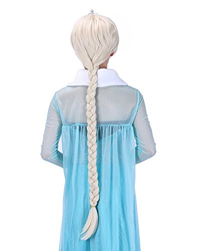 HDE Womens Adult Ice Princess Wig Prestyled Long Blonde Braid Cosplay Costume - Image 2