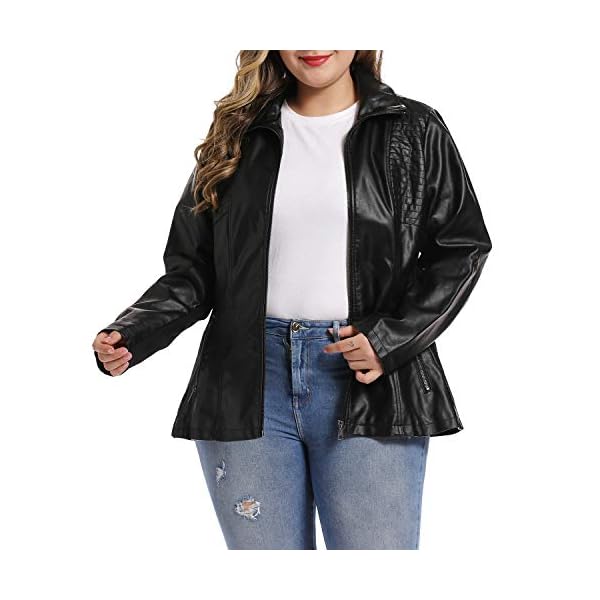 plus size quilted leather jacket