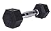 Gymenist Set of 2 Hex Rubber Dumbbell with Metal Handles, Pair of 2 Heavy Dumbbell Choose Weight
