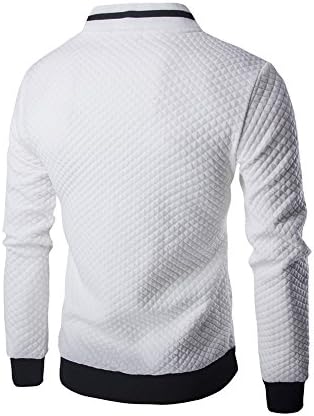 SHDAS Men's Slim Fit Zip Up Square Pattern Quilted Bomber Jacket