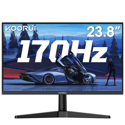 KOORUI 24 Zoll Gaming Monitor 170Hz, FHD Bildschirm Adaptive Sync HDMI 1.4