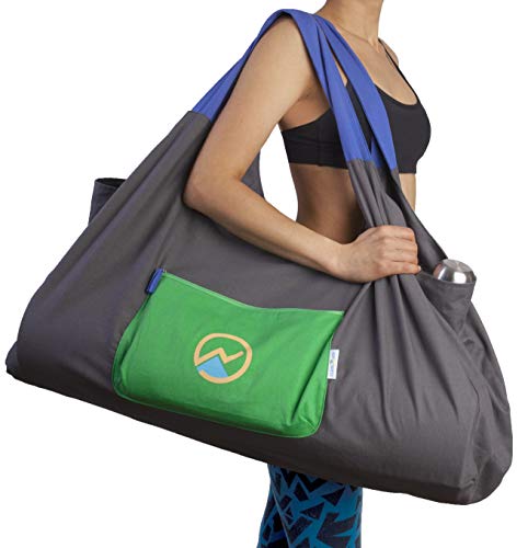 JOYnWELL Extra Large Yoga Mat Bag – Full-Zip Carry All Tote for Women & Men – Durable Lightweight Functional Duffel Carrier with 4 Zip Pockets for Accessories, Sewn Adjustable Straps, Fits Everything