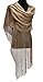 KaKaxi Sheer Glitter Sparkle Piano Shawl Wrap with Fringe Prom Weddings Evening Scarfs,1920s Gatsby Vintage Style,Gold