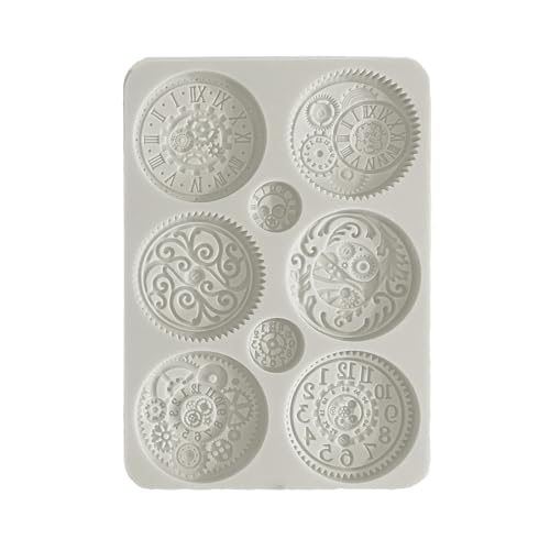 Stamperia - Silicone Mould A5 for Scrapbooking, Bullet Journals and More, Clocks, Non-Stick Surface, Suitable for Air-Dry Clay, Resin, and More, Perfect for Crafts and Gifting (Brocante Antiques)