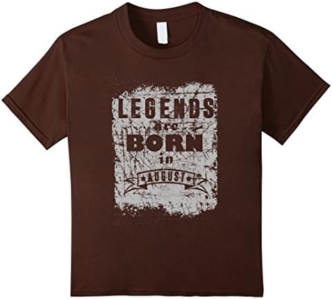 Kids Legends are Born in August T-Shirt Birthday Gift 12 Brown