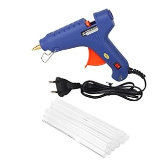 WADRO - 100 Watt Hot Melt Glue Gun Electronic PTC Heating Technology for DIY & Craft Work (Blue)(15 BIG Glue Sticks)