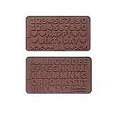 Ebake Alphabet Number and Symbol Silicone Mold for Chocolate, Jelly, Candy, Ice Cubes and Fondant Cake Decoration (Brown, set of 2)