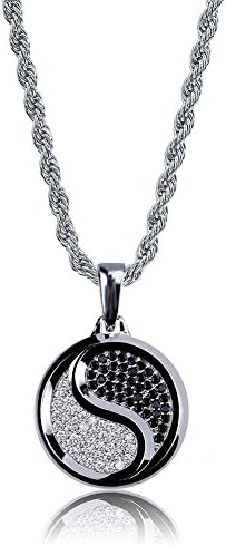 AOVR Hip Hop Cuban Link Chain 14k Gold Silver Plated CZ Crystal Fully Iced-Out Plug Pendant
