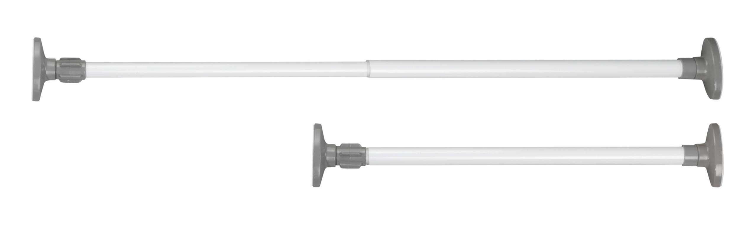 WENKO Herkules Telescopic Clamp Rail, Powder coated metal, White/Grey, 8 x 47-80 x 4.5 cm