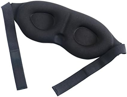 Portable 3D Sleep Mask Contoured Cooling Natural Sleeping Eye Mask Eyeshade Cover Shade Eye Patch for Women Men Kids Black Soft Blindfold Airplane Travel Eyepatch