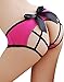 CinGr8 Sexy Crotchless Cage Open Back Panty with Big Satin Bow (One Size, Rose)