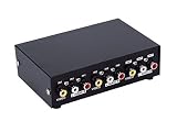 Duttek 2-Port AV Switch RCA Switcher,2 in 1 Out Composite Video L/R Audio Selector Box av Cable Switch av Cable Switch Box Component av selector Switch for DVD STB Game Consolesav selector Switch