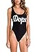 Women's Letter Print Backless One Piece Monokini Bikini