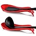 MSY BIGSUNNY Silicone Spoon Rests, Cooking Utensils Holder for Kitchen (2, Red-Red)