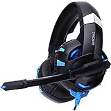 Syncwire Gaming Headset, Gaming Headphones with Mic for PS4, PC, Xbox One, Laptop, Phones, Noise Cancelling Over Ear Headphones with LED Light - Blue